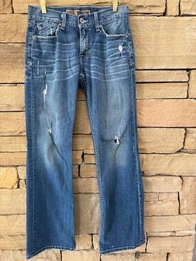 BKE Justin Bootcut Jeans 29x32 Medium Wash Distressed Denim Men’s Buckle